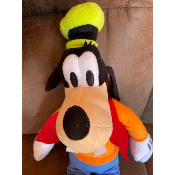Disney Goofy Plush Toy With Red Vest & Yellow Hat Soft Stuffed Animal 16" Kids G - Picture 5 of 6